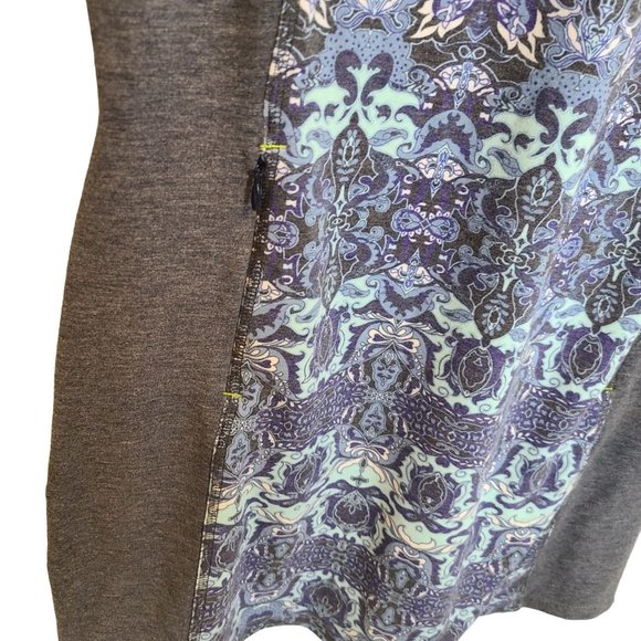 Title Nine Womens M Gray Damask Print Short Sleeves Jersey Sport Mini Dress - Picture 4 of 7